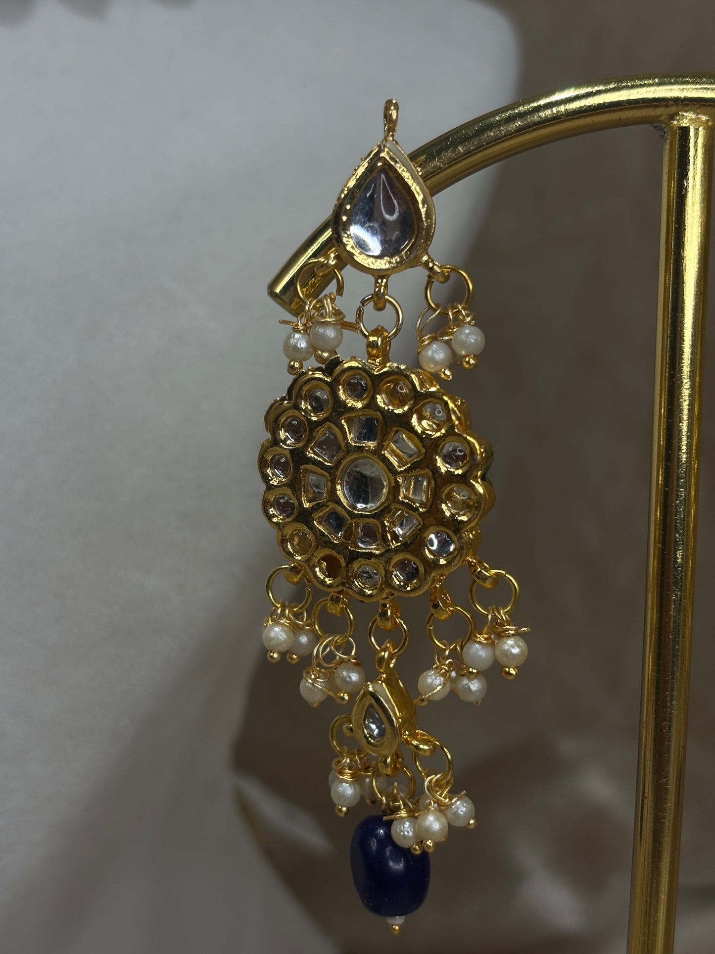 Navy blue kundan choker set