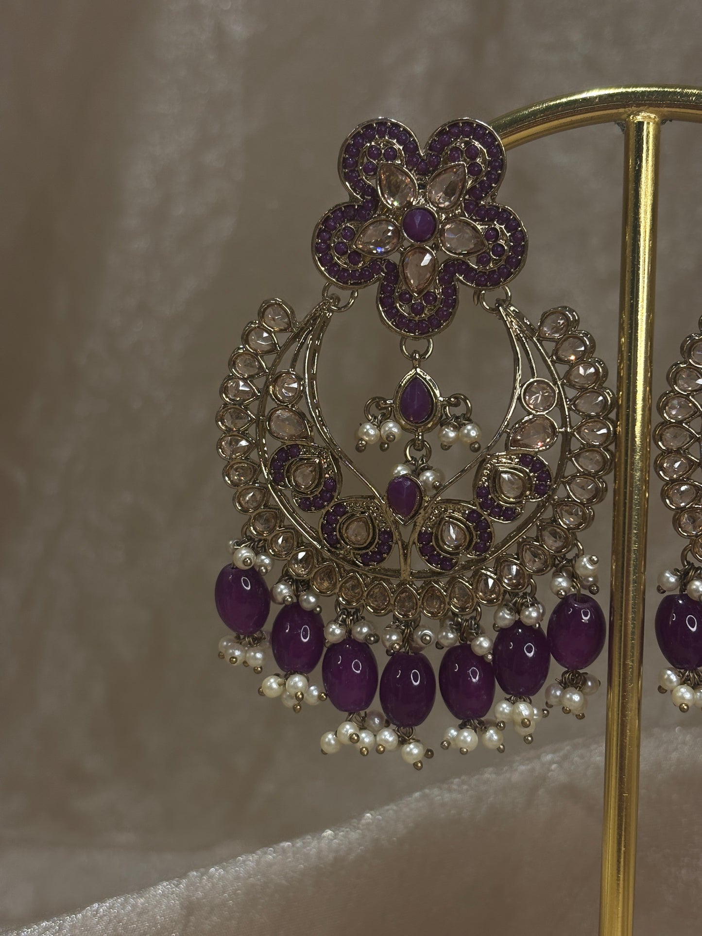 Purple earring/tikka set
