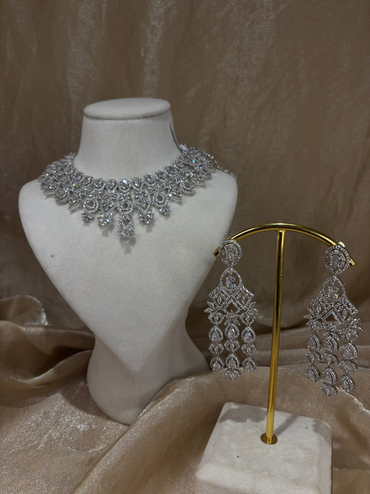 Silver American diamond set