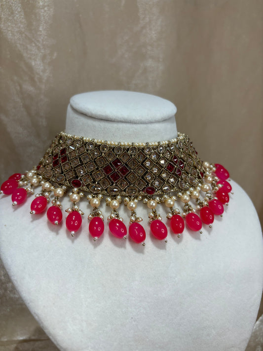 Hot pink choker set