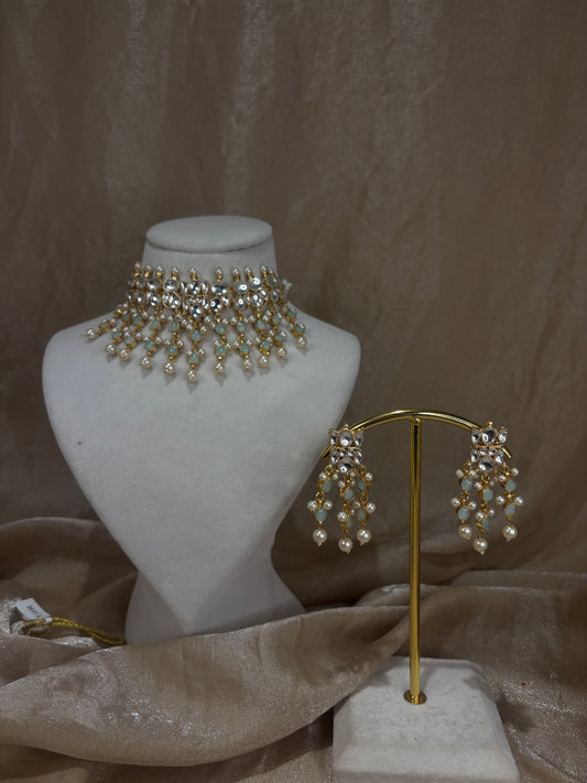 Mint green choker set