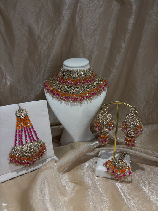 Heavy orange/hot pink set