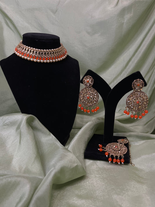 Orange necklace set