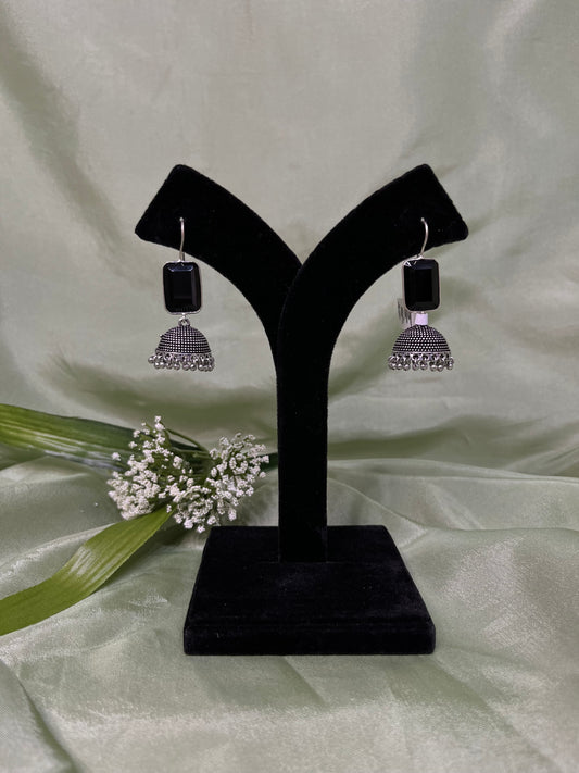 Mini black oxidized jhumki