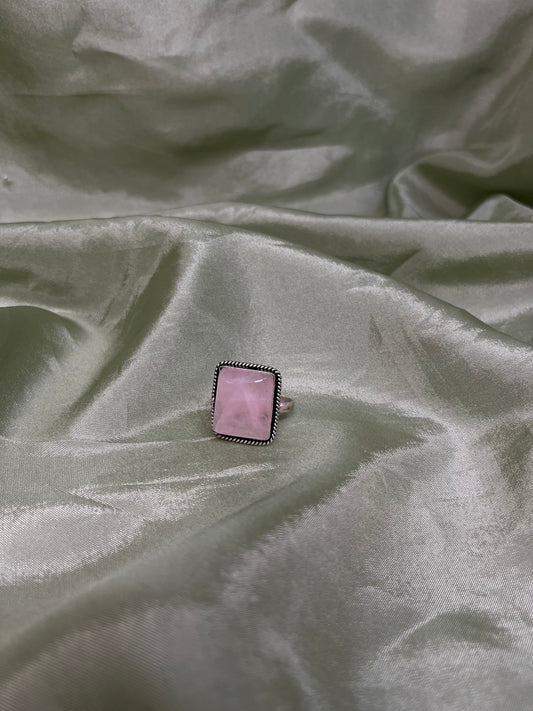 Baby pink oxidized ring