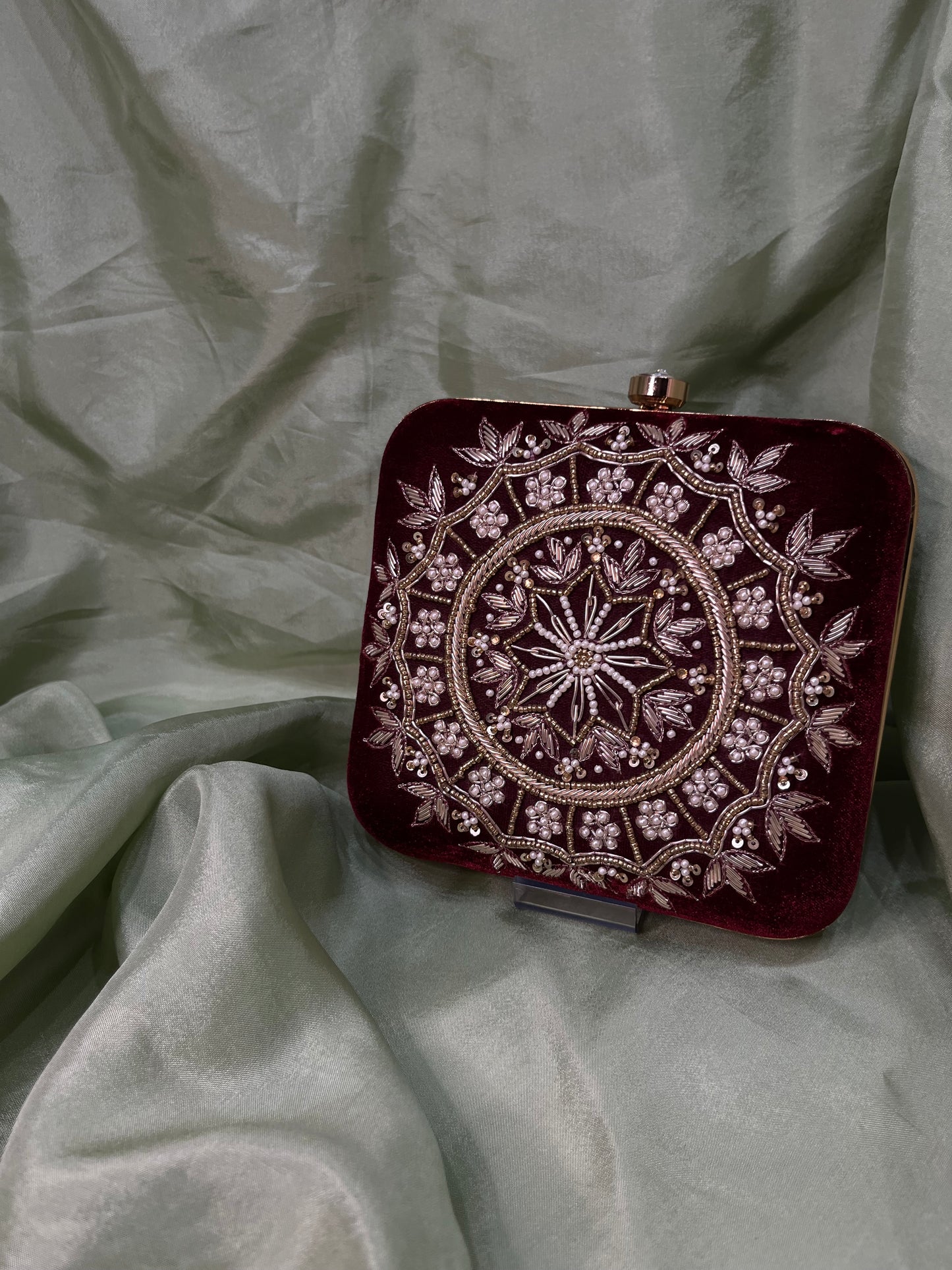 Maroon square purse