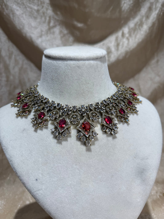 hot pink necklace set