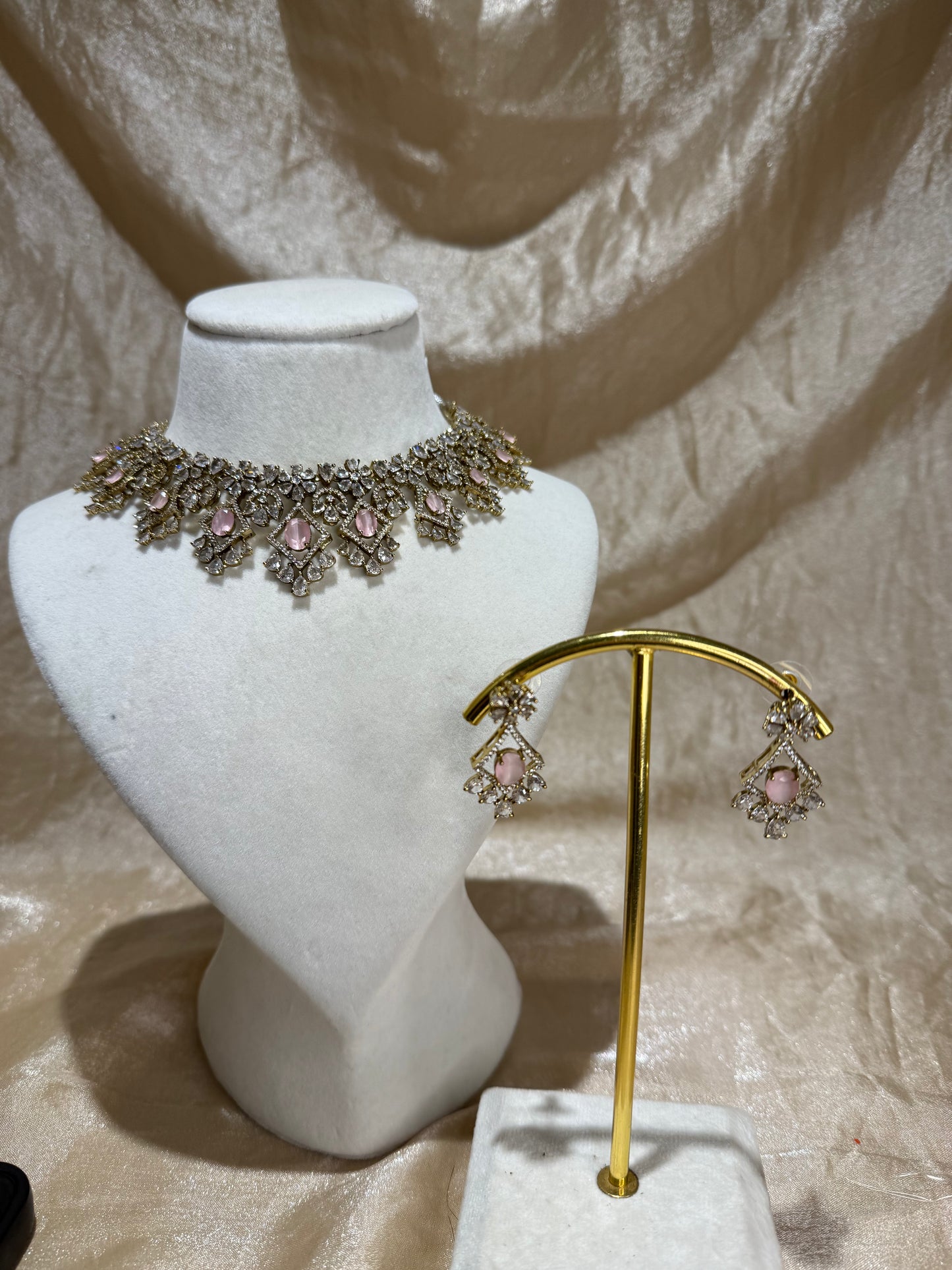 baby pink necklace set