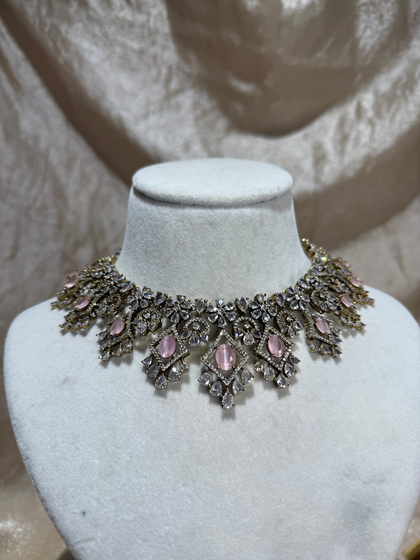 baby pink necklace set