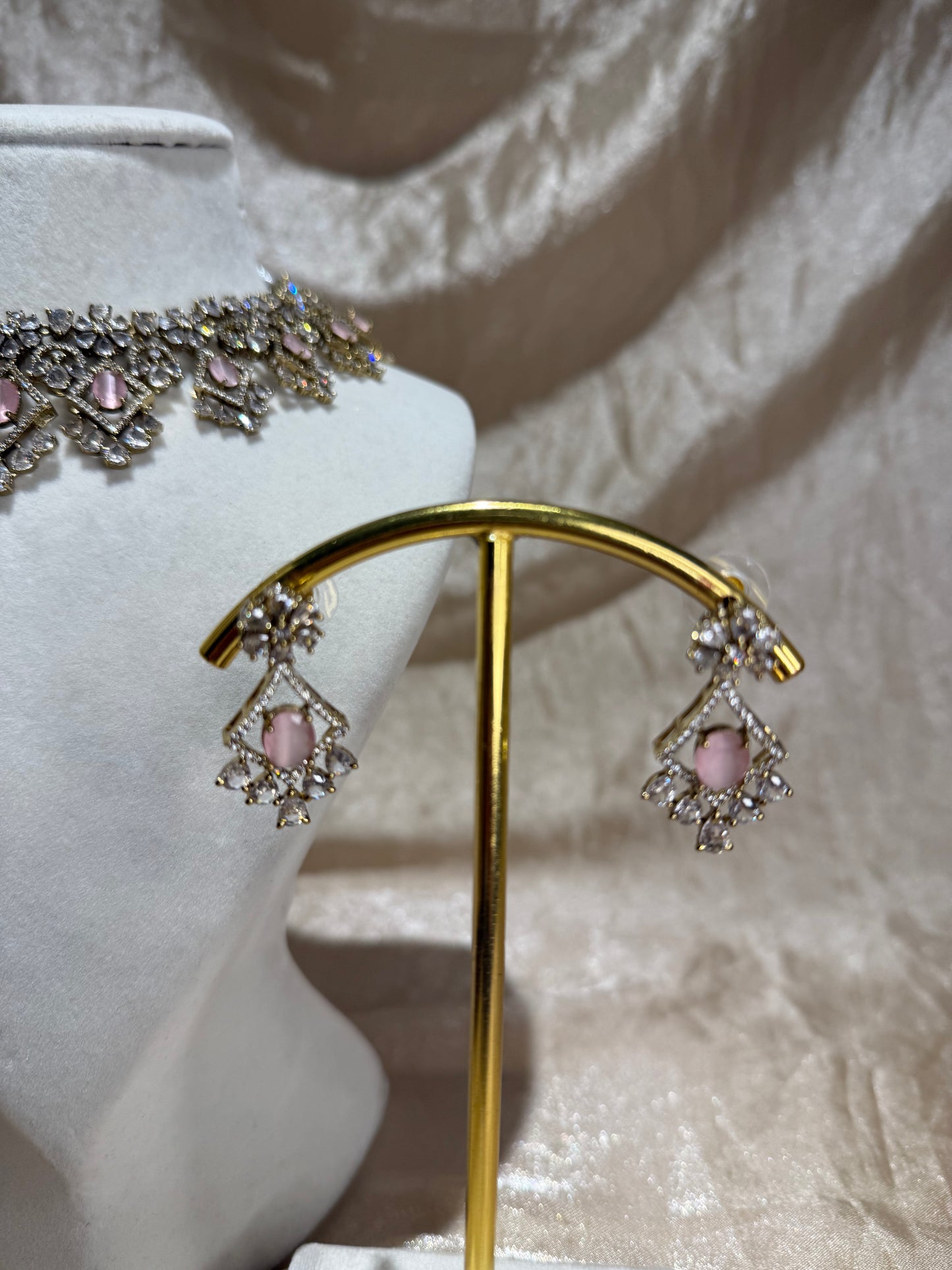 baby pink necklace set