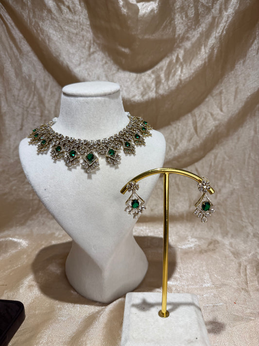 emerald green necklace set