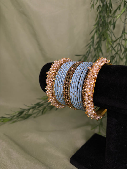 Light blue bindi bangle set