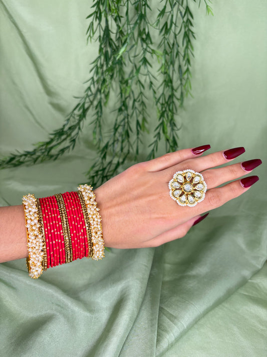 Red bindi bangle set