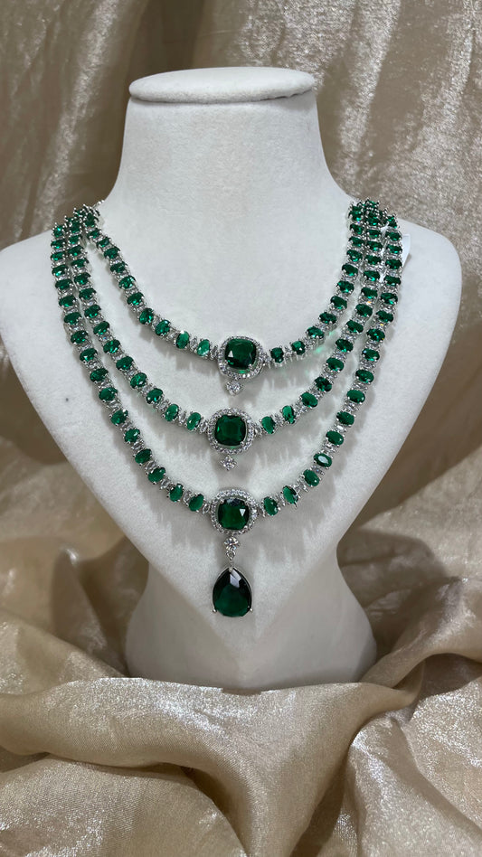 emerald green necklace set