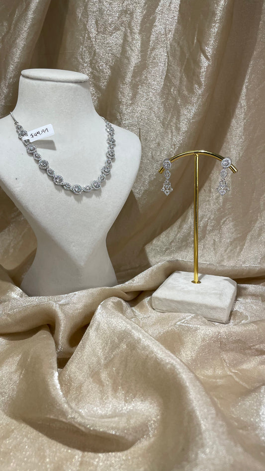silver necklace set