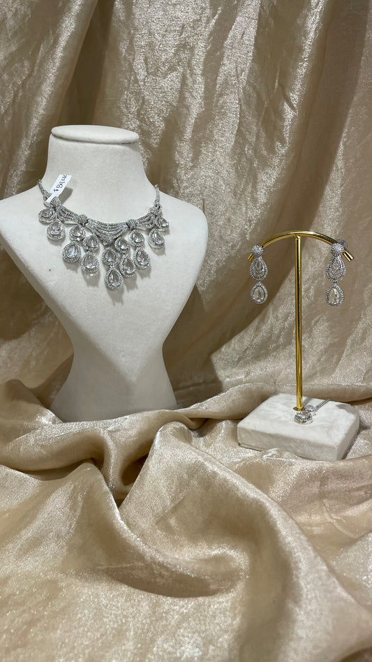 silver necklace set