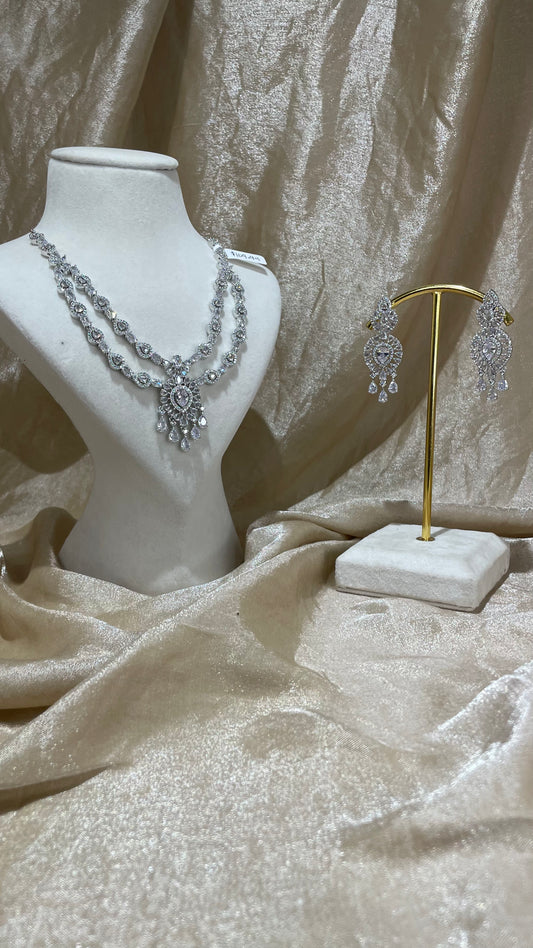 silver necklace set