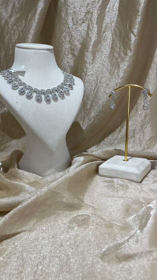 silver necklace set