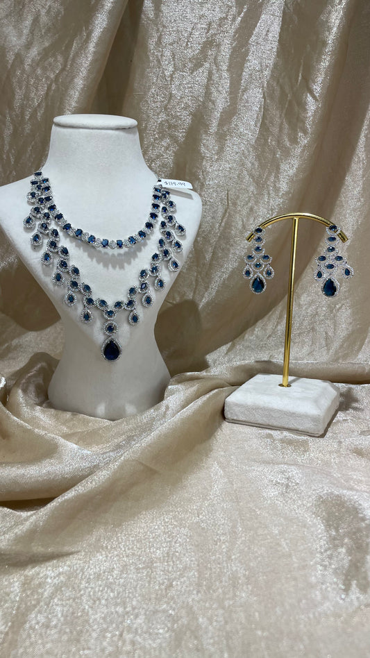 navy blue necklace set