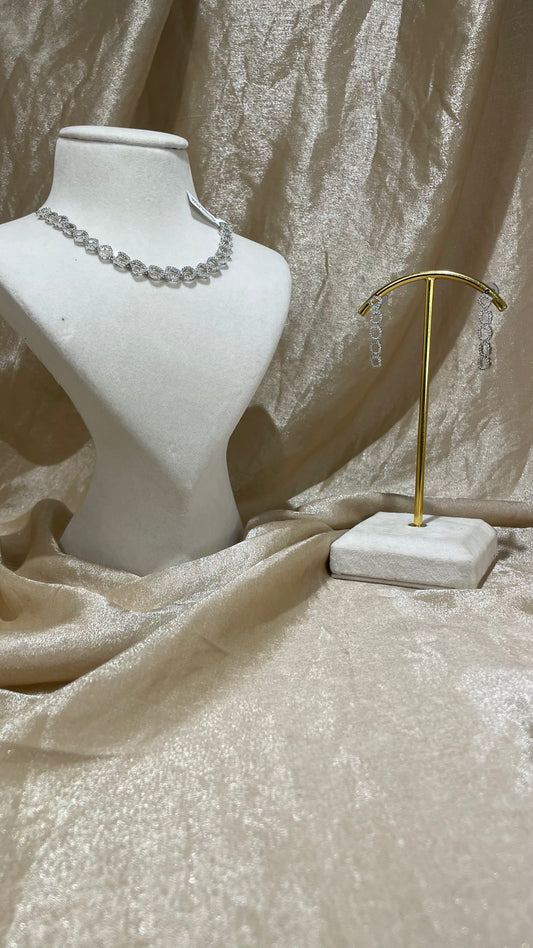 silver necklace set