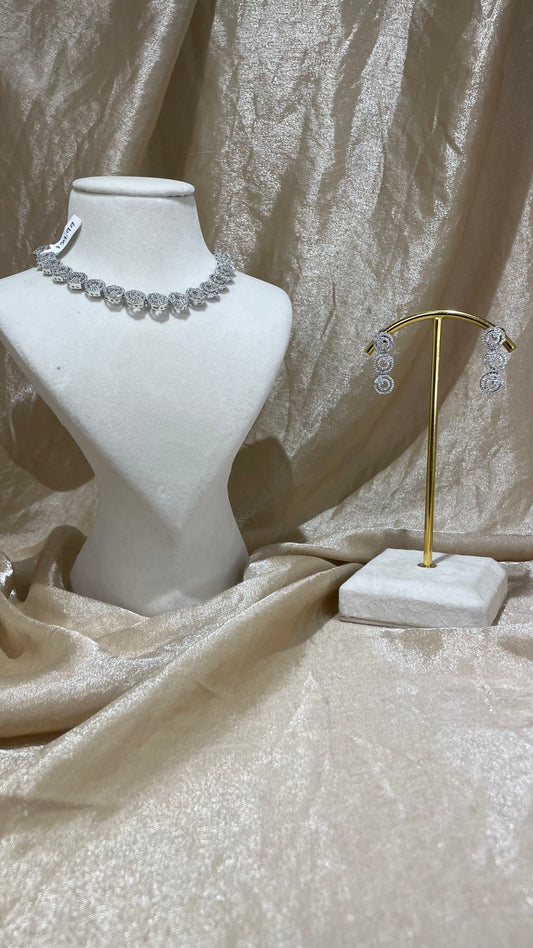 silver necklace set