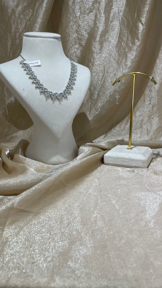 silver necklace set