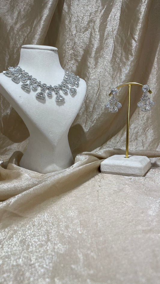 silver necklace set