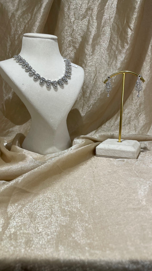 silver necklace set