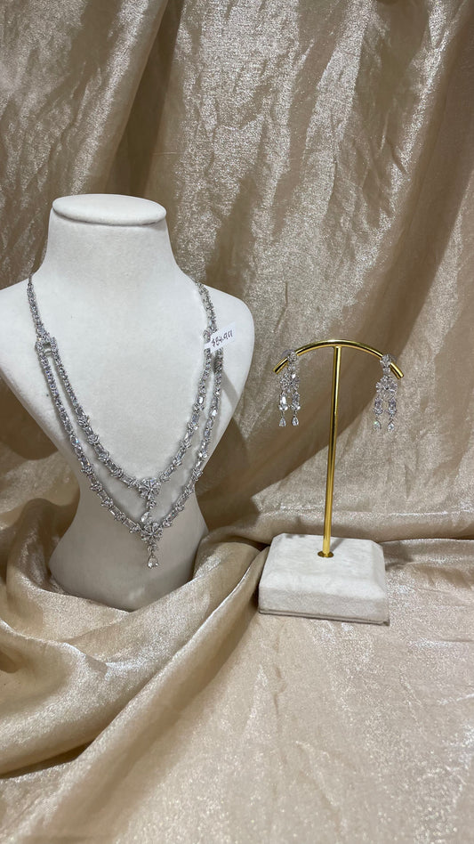 silver necklace set