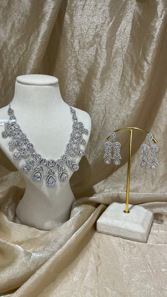 silver necklace set