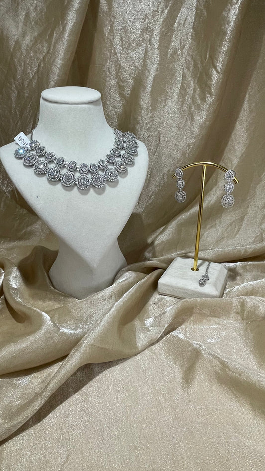 silver necklace set