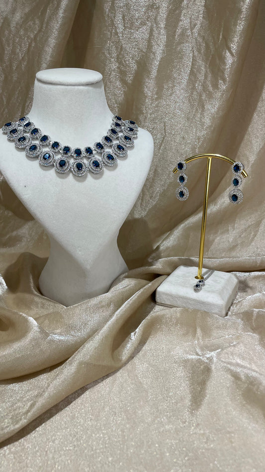 navy blue necklace set