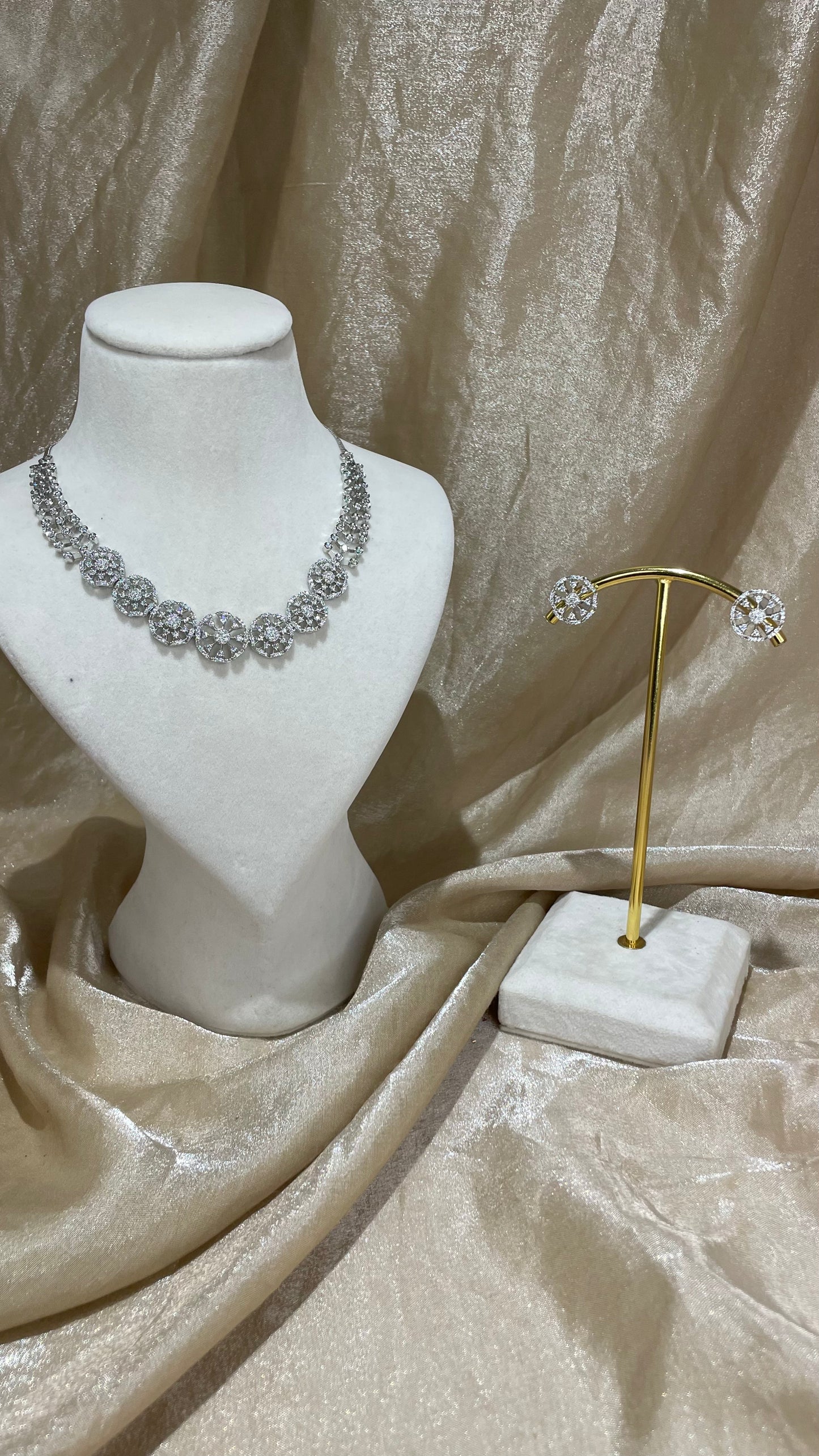 silver necklace set