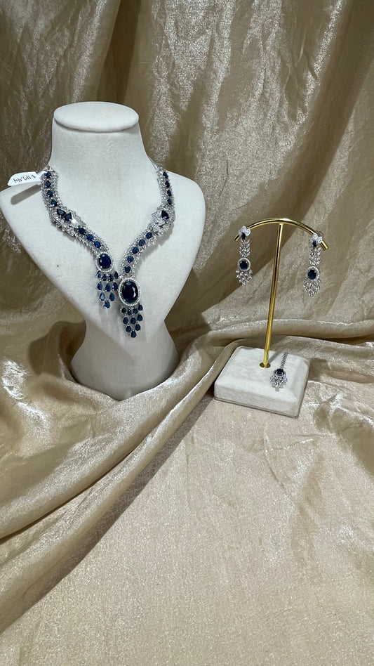 navy blue necklace set