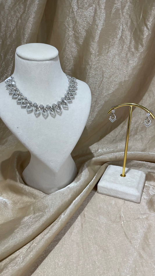 silver necklace set
