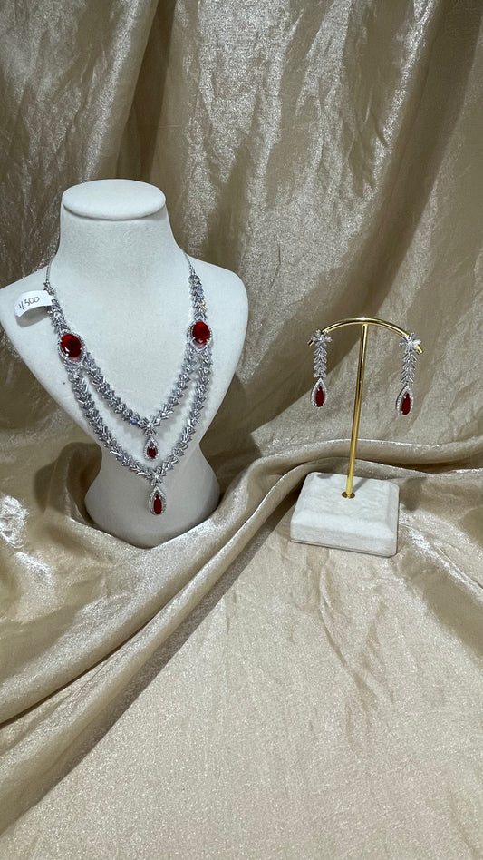 red necklace set
