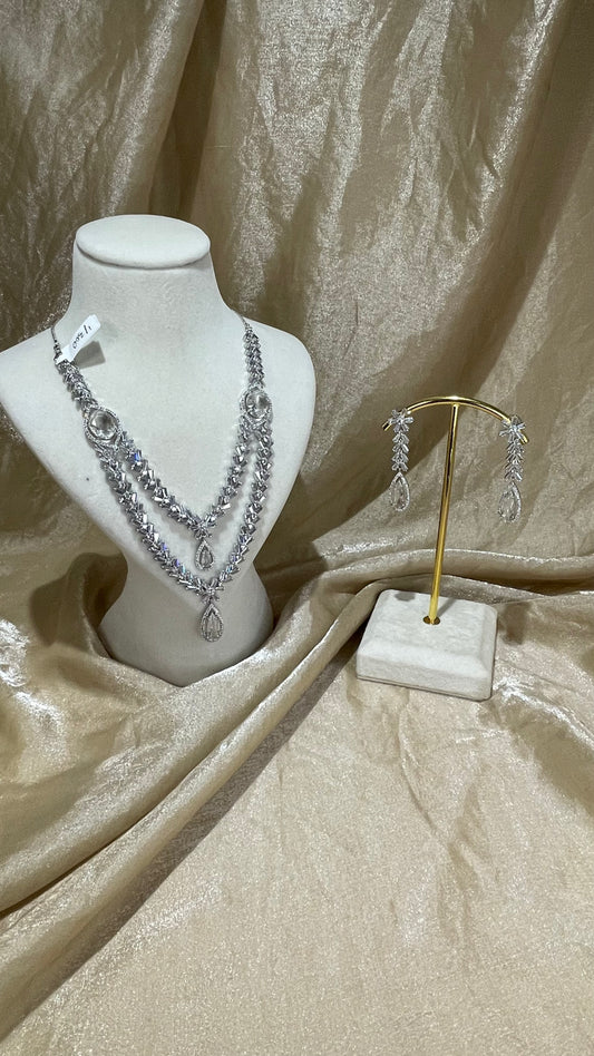 silver necklace set