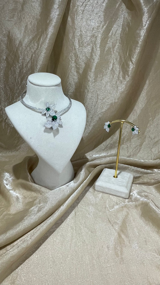 emerald green necklace set