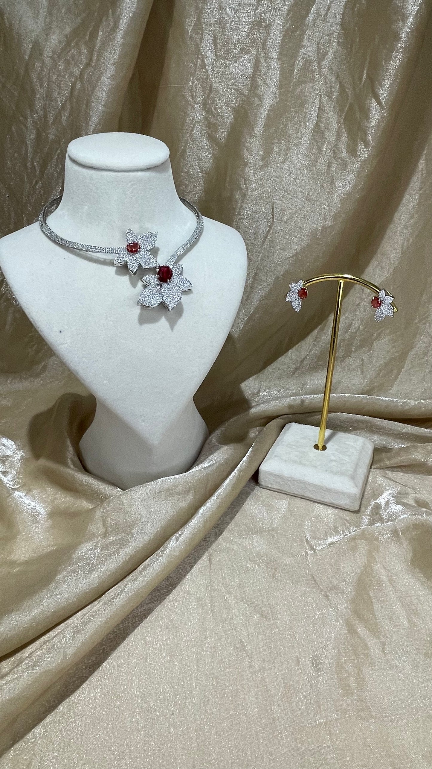 red necklace set