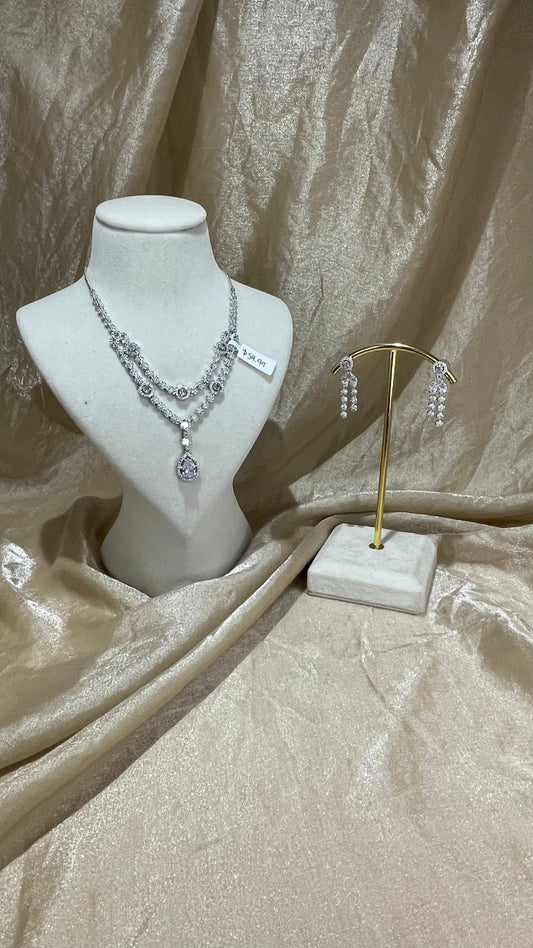 silver necklace set