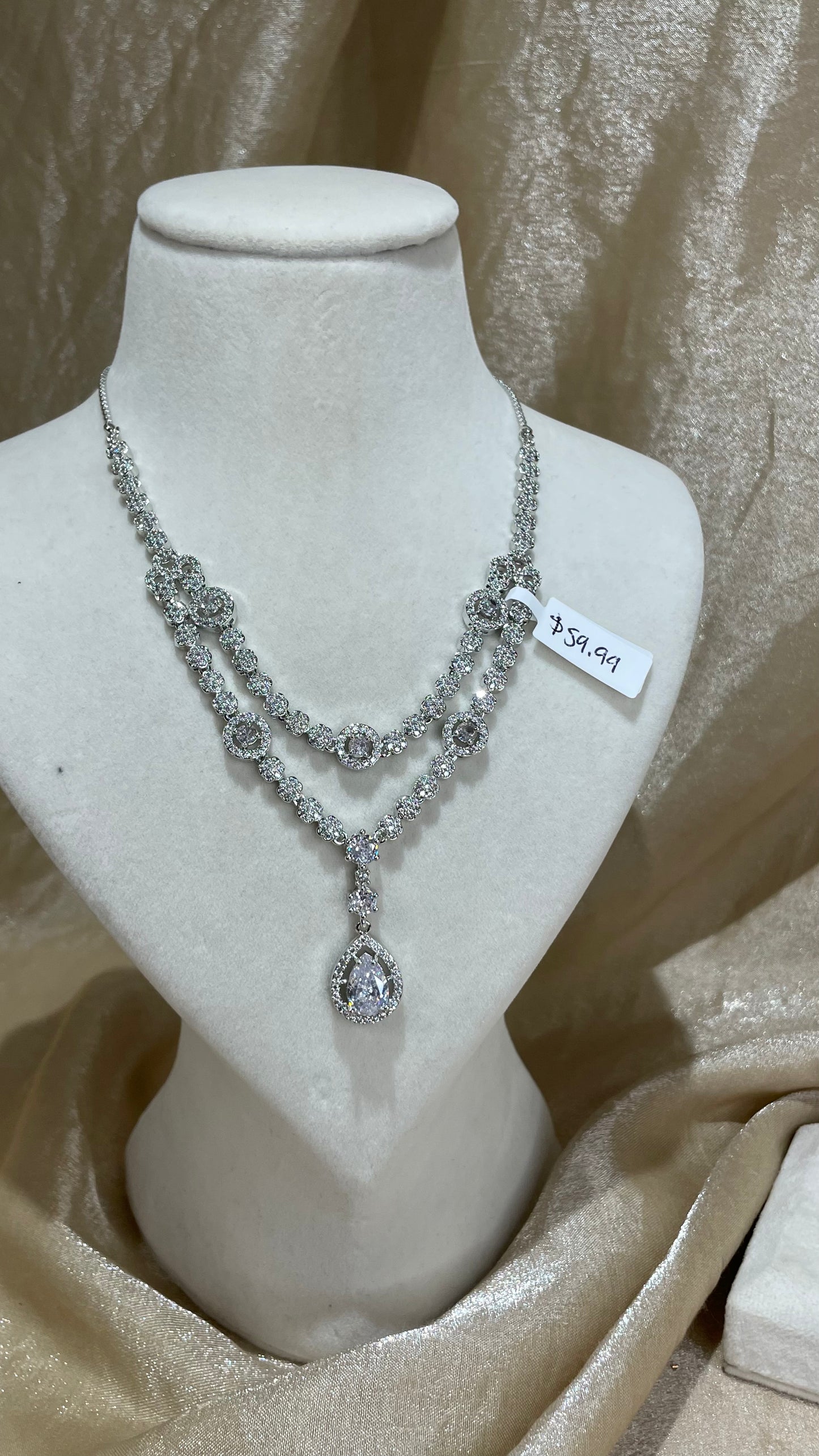silver necklace set