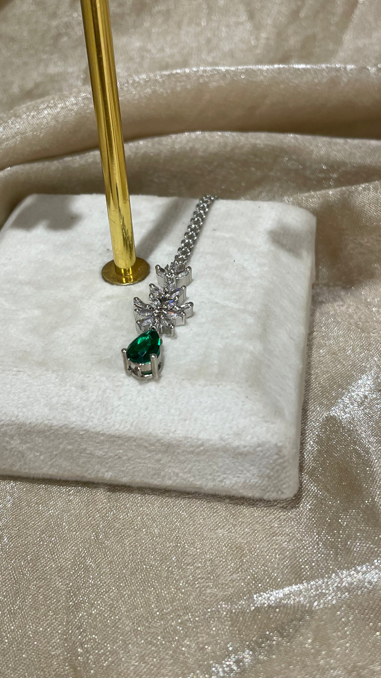 emerald green necklace set