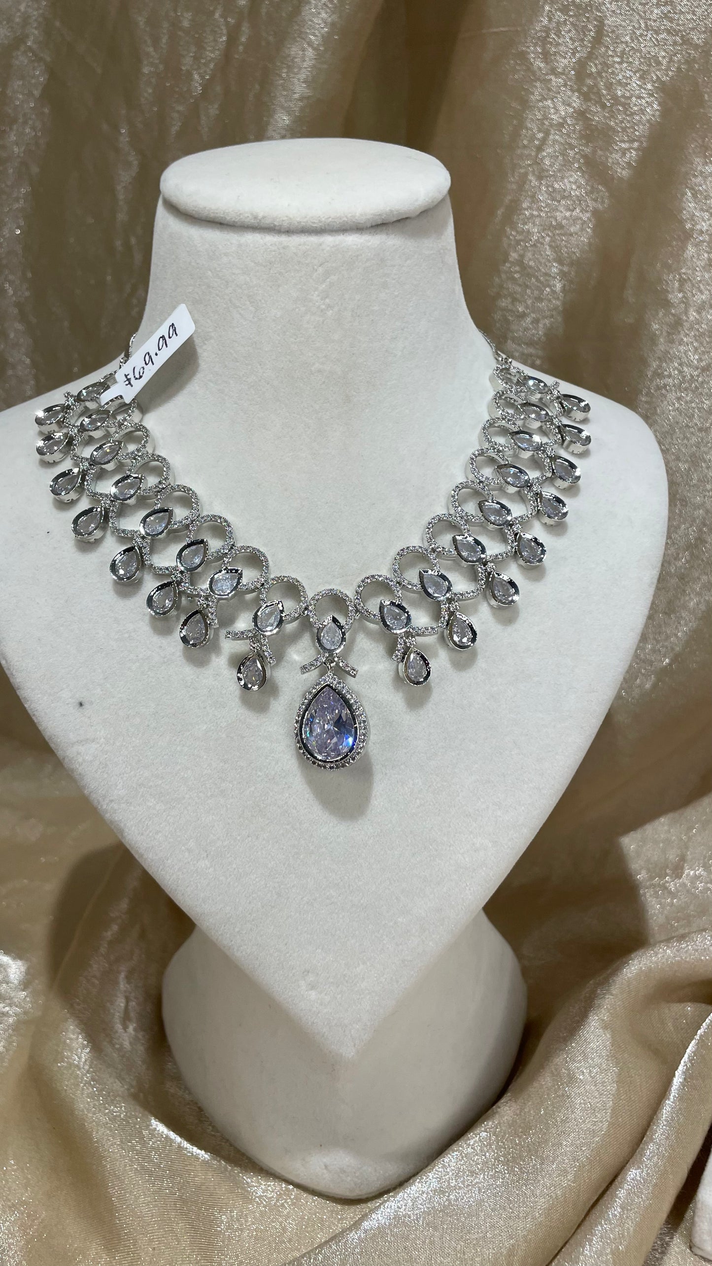 silver necklace set