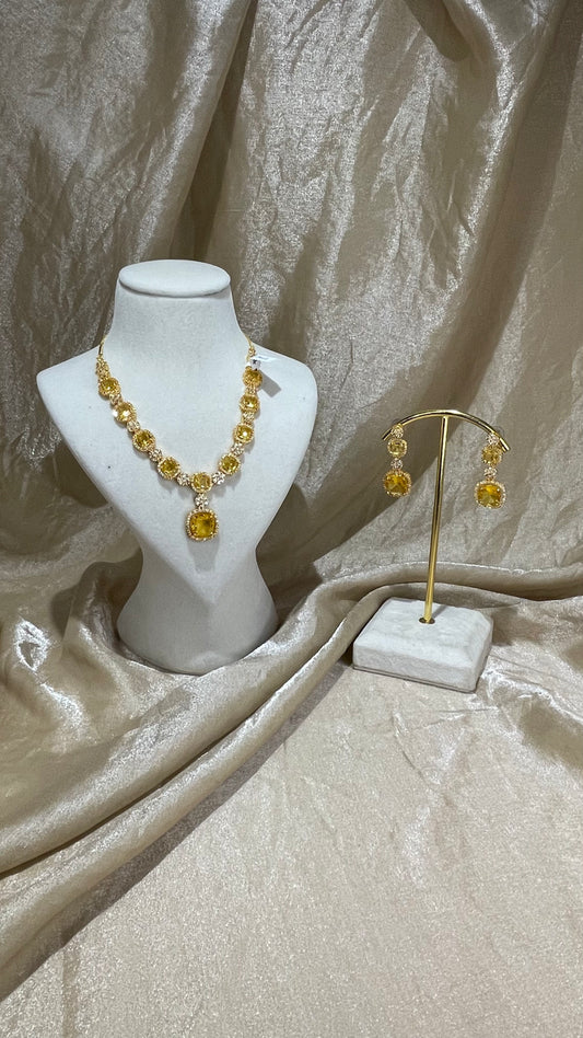 yellow necklace set