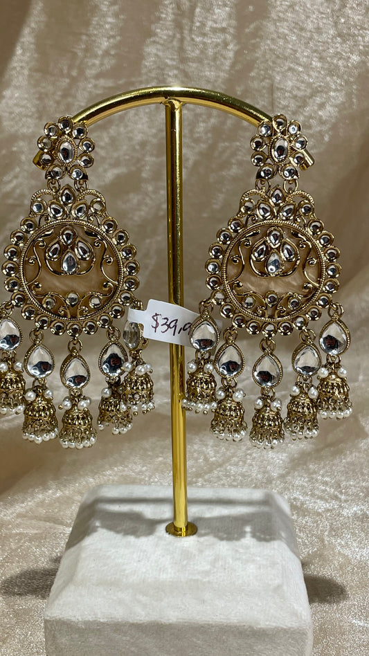 gold statement earrings