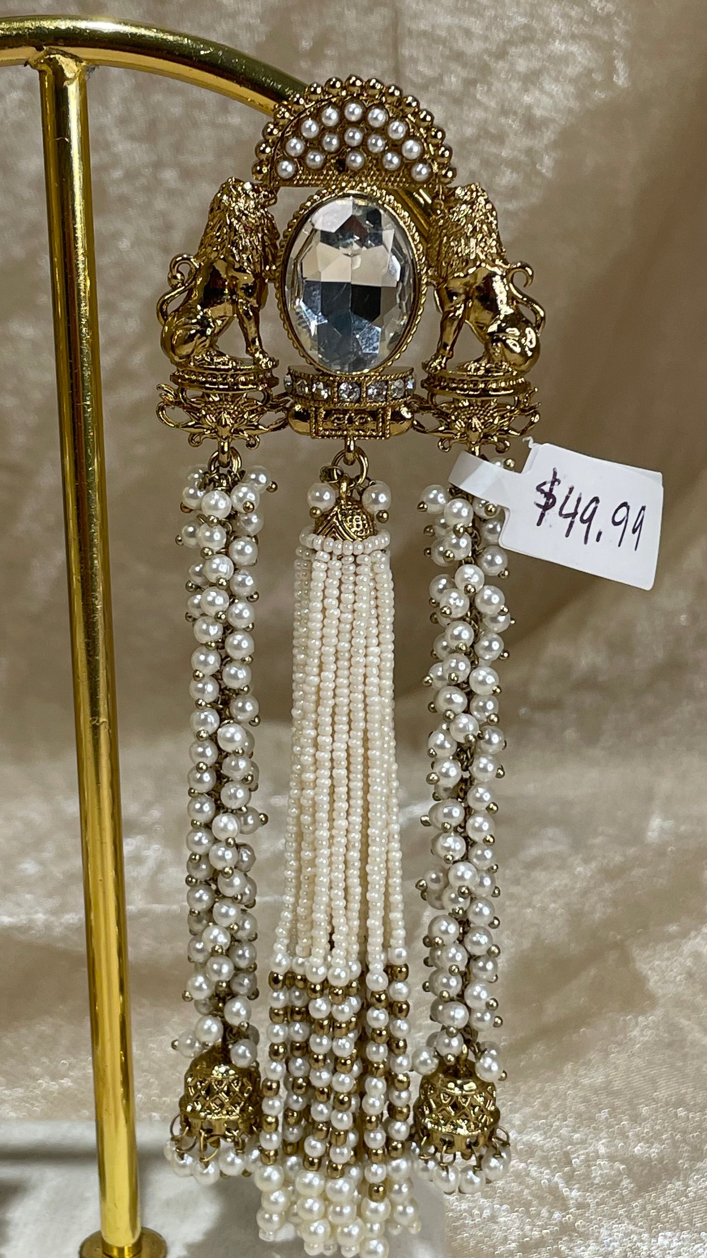 gold statement earrings