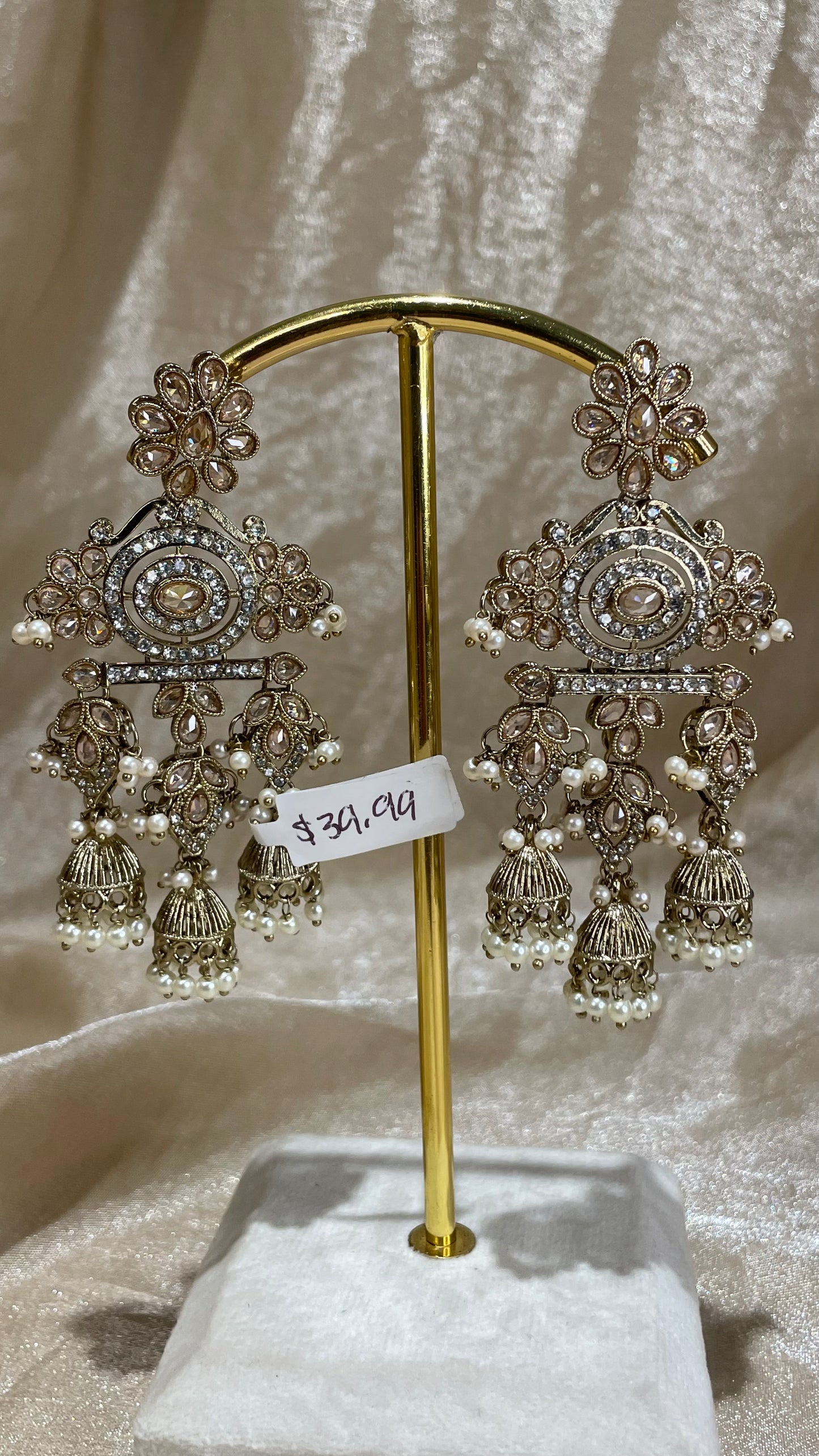 gold statement earrings