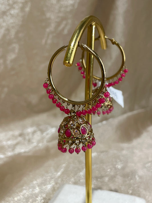 hot pink jhumki