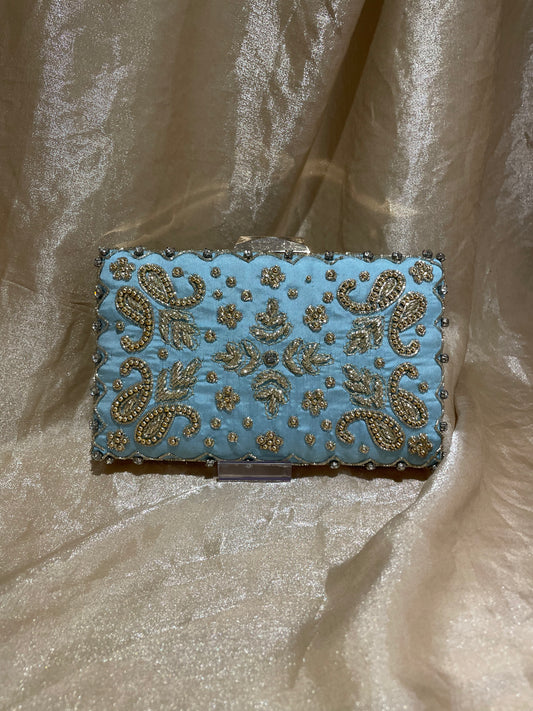 light blue purse