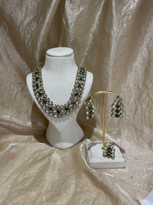 emerald green necklace set